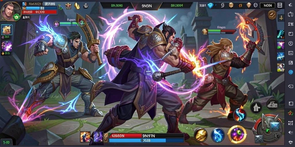 Tangkapan layar menampilkan pertarungan epik dalam gameplay MOBA.