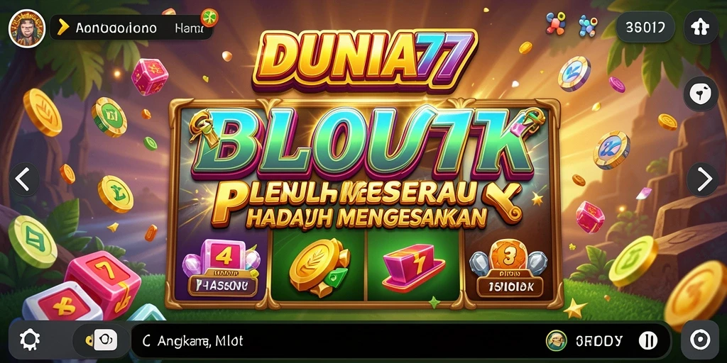 Tampilan gameplay DUNIA77 yang menarik dengan berbagai slot.