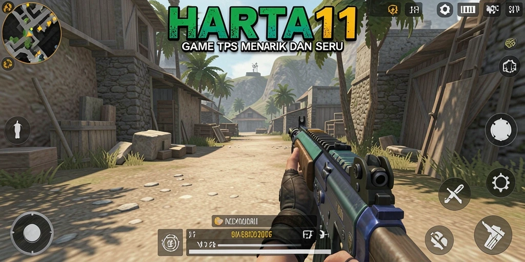 Tampilan gameplay HARTA11 yang mendebarkan dalam pertempuran TPS.