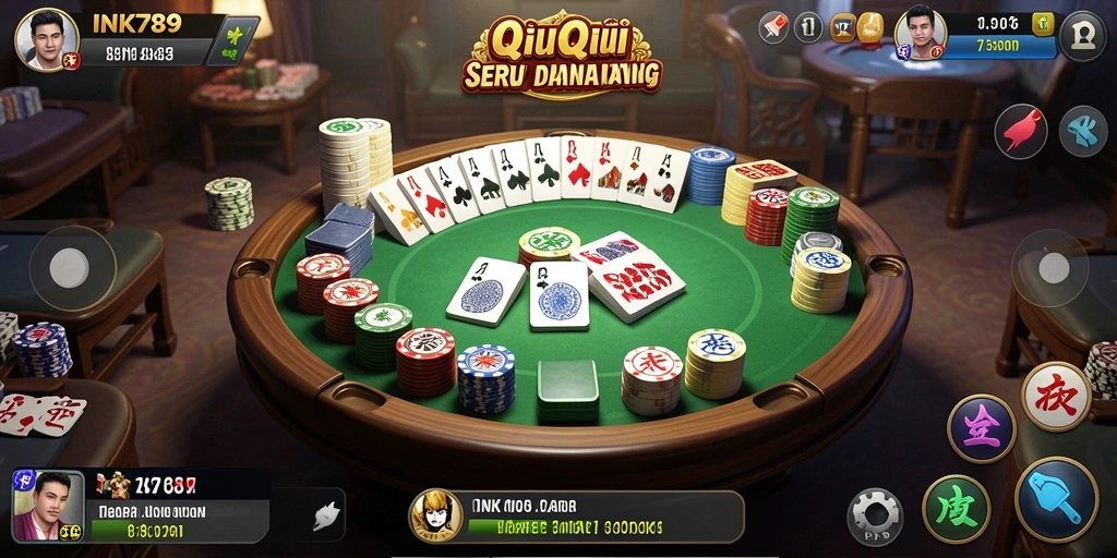 Tampilan menarik dari gameplay QiuQiu di INK789.