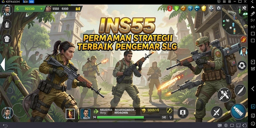 Screenshot gameplay INS55 menunjukkan aksi strategis yang mendebarkan.