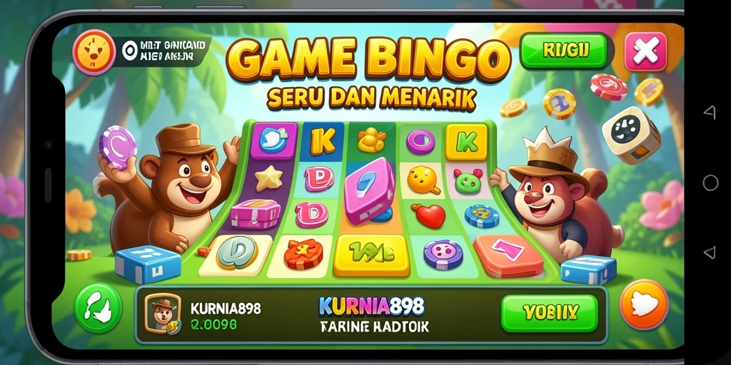Tampilan seru gameplay Bingo di KURNIA898 dengan interaksi pemain.