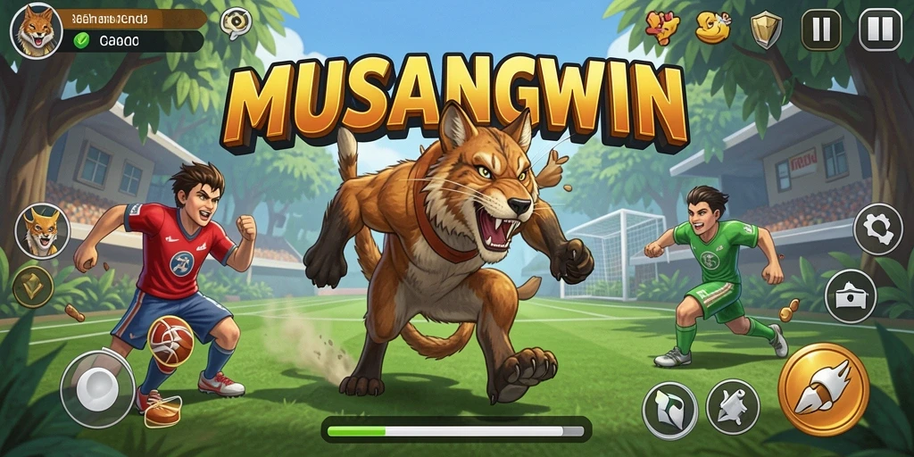Tampilan gameplay seru dalam MUSANGWIN dengan aksi olahraga yang mendebarkan.