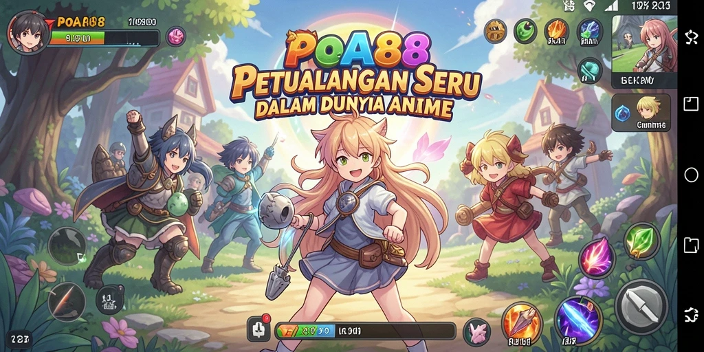 Tampilan menarik dari gameplay POA88 yang penuh karakter anime.