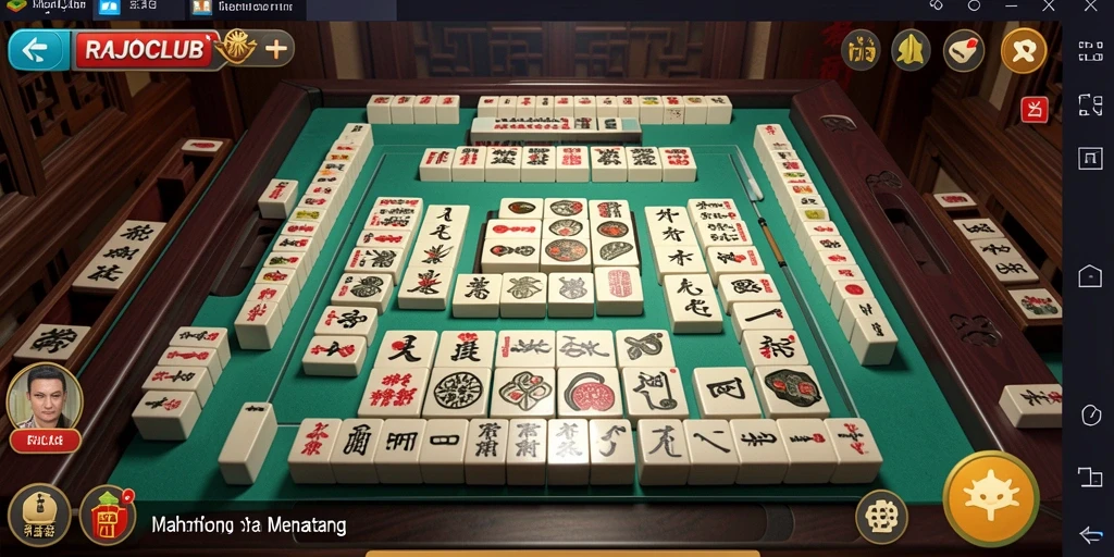 Screenshot RAJACLUB menampilkan gameplay Mahjong yang menarik.