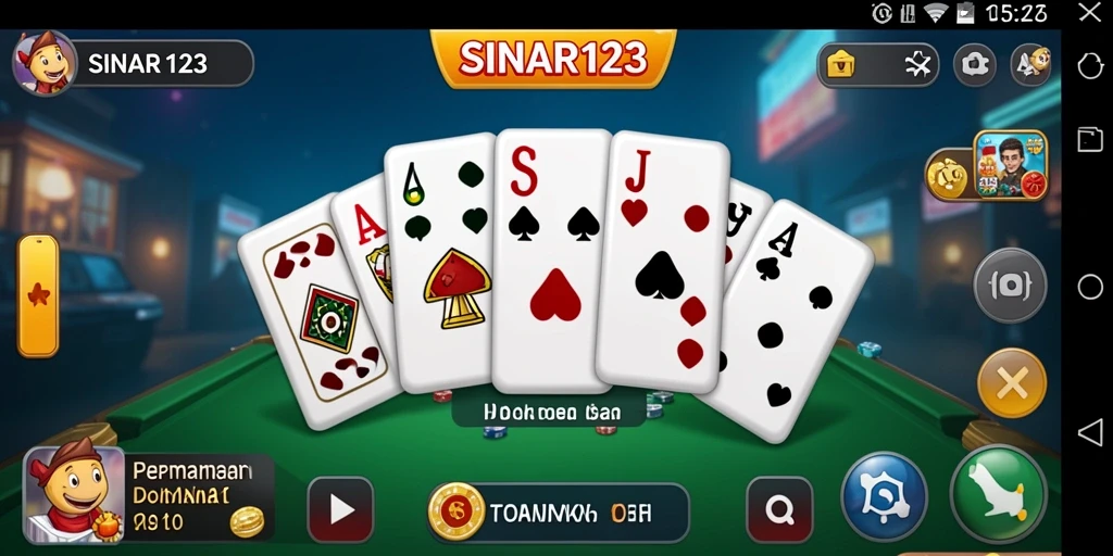 Tampilan gameplay menarik dari SINAR123 saat bermain Domino.