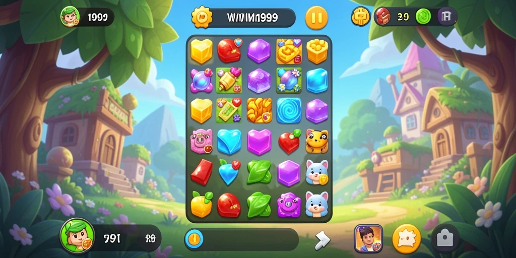 Screenshot game WIN199 menunjukkan keseruan dalam mencocokkan objek.